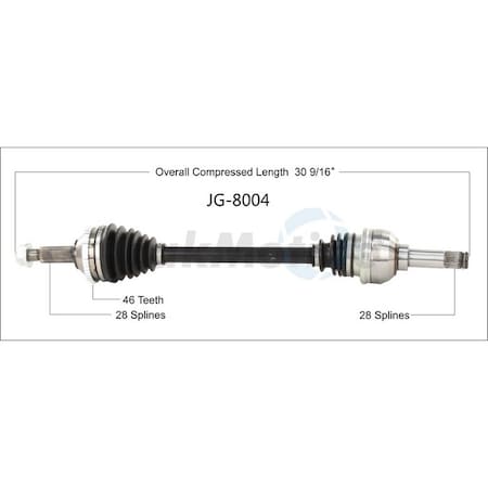 Surtrack Axle New Cv Axle Shaft, Jg-8004 JG-8004